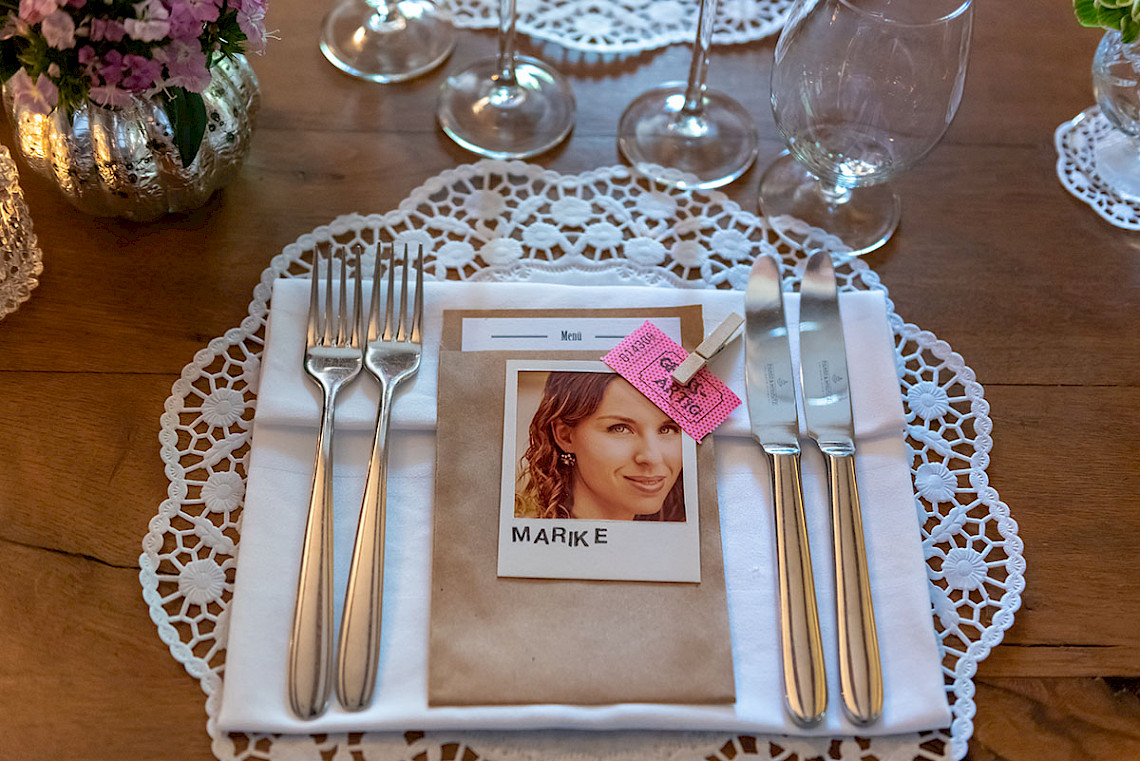 Tischdekoration Hochzeitsfeier in Tübingen